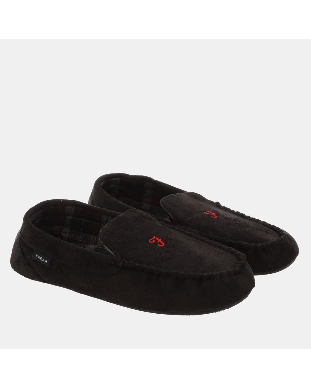 Farah Black Nicken Moccasin Slippers for men
