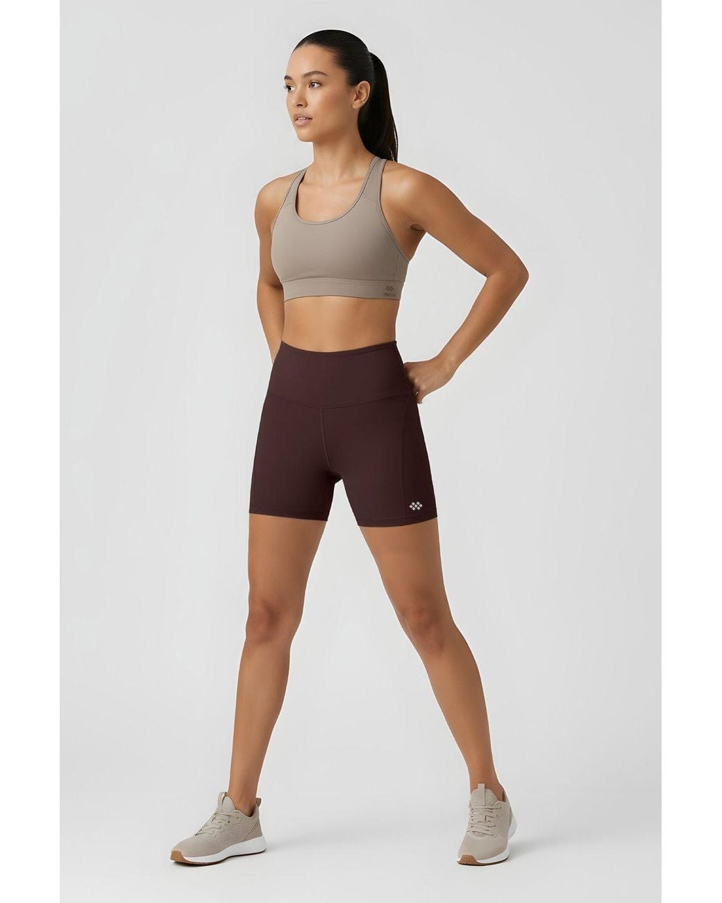 TOMMY LIFE Purple Short High-Waist Slim-Fit Leggings With Belt