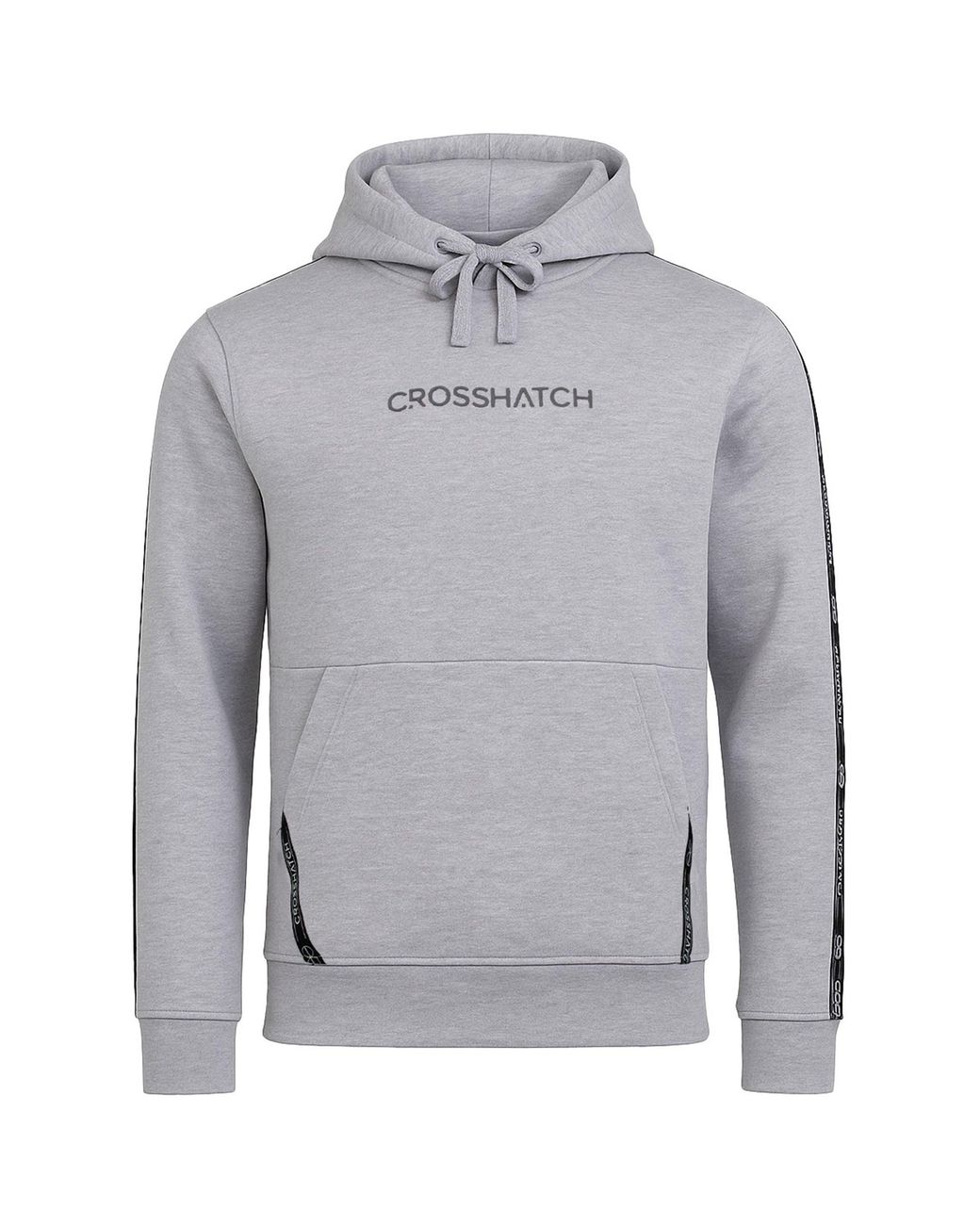 Crosshatch Gray Apollos Panel Tape Hoodie Cotton for men