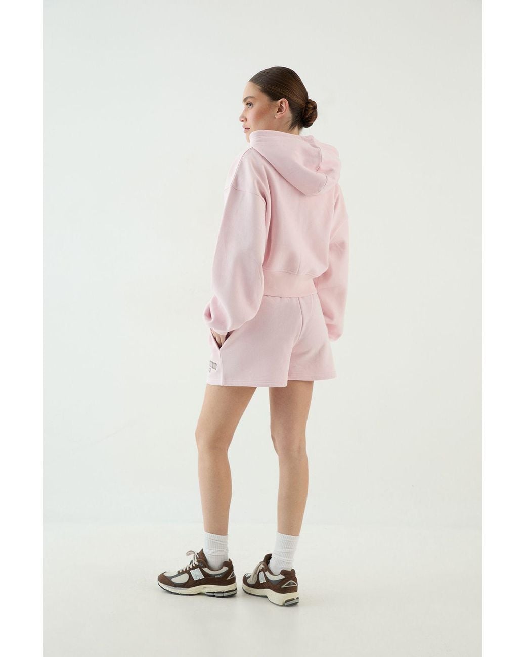 DSGN Studio Pink Applique Boxy Crop Zip Through Hoodie
