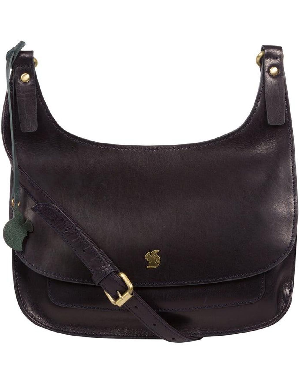 Conkca Black 'Ellipse' Leather Cross Body Bag