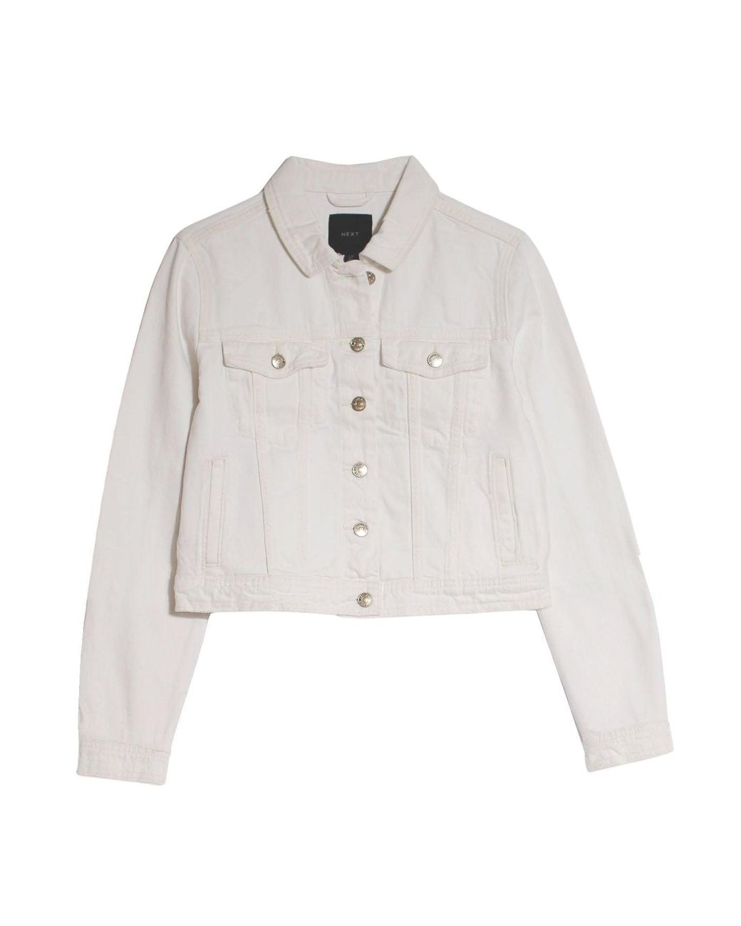 Secret Label White Cropped Denim Jacket