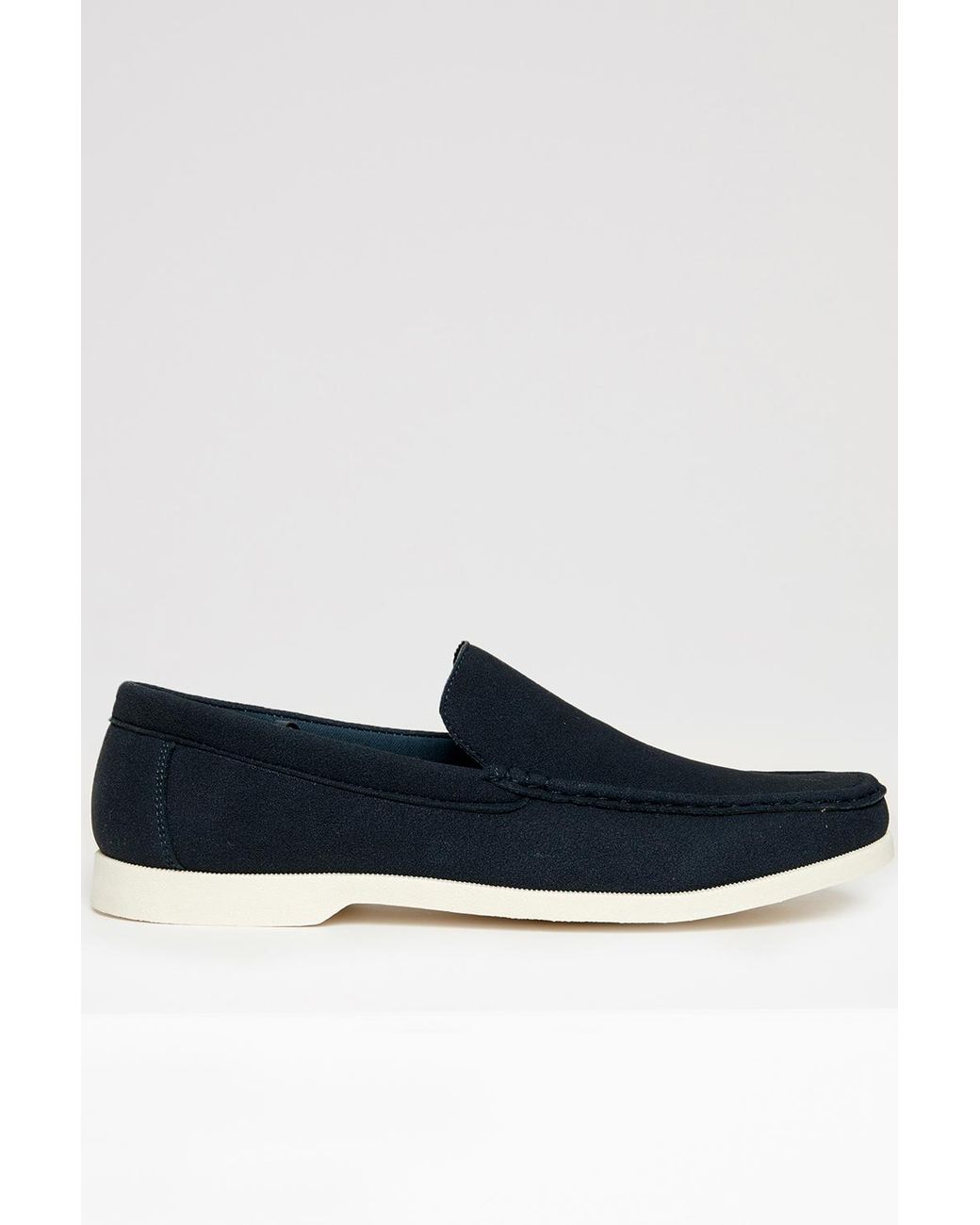 Threadbare Blue Faux Suede Slip On Loafers for men