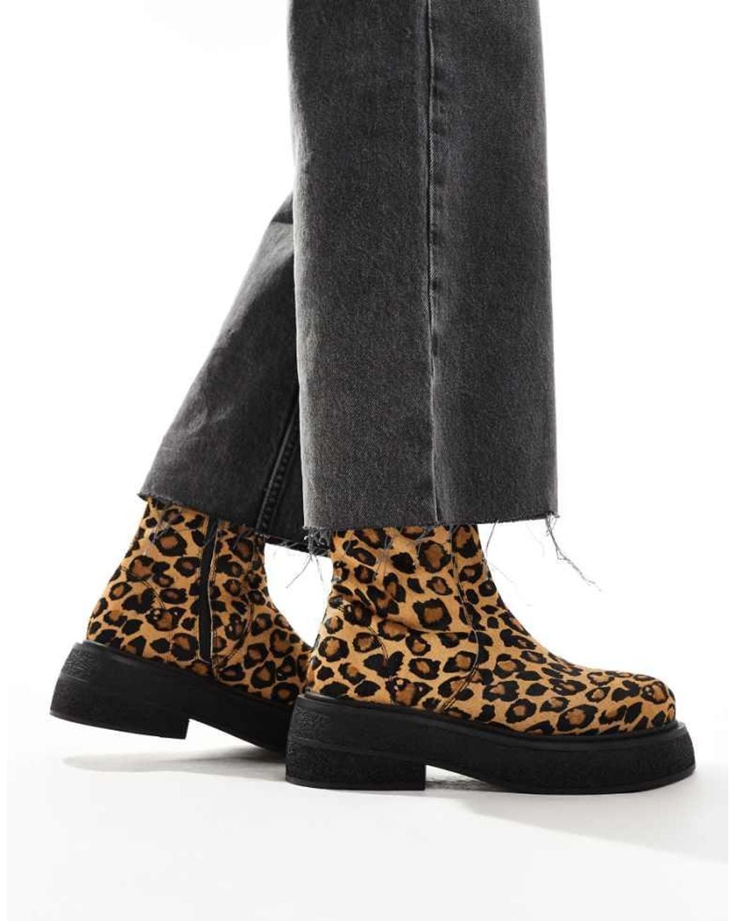 ASOS Black Achieve Flat Leather Boots