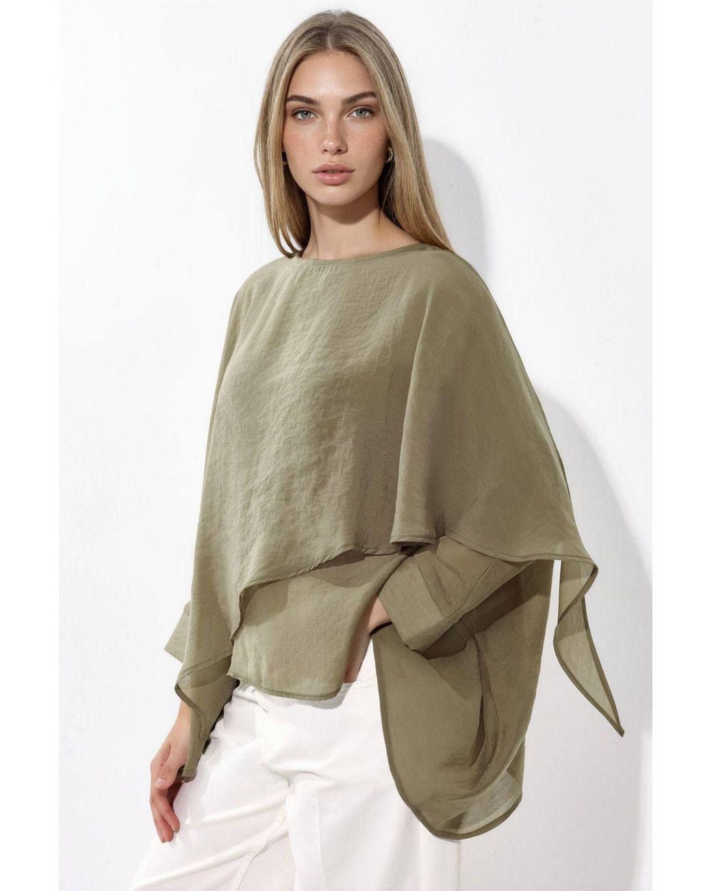 Hiccup Multicolor Oversized Lightweight Flowy Woven Blouse