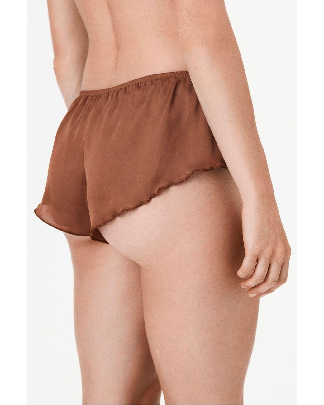 Penti Brown Satin Chiffon Shorts