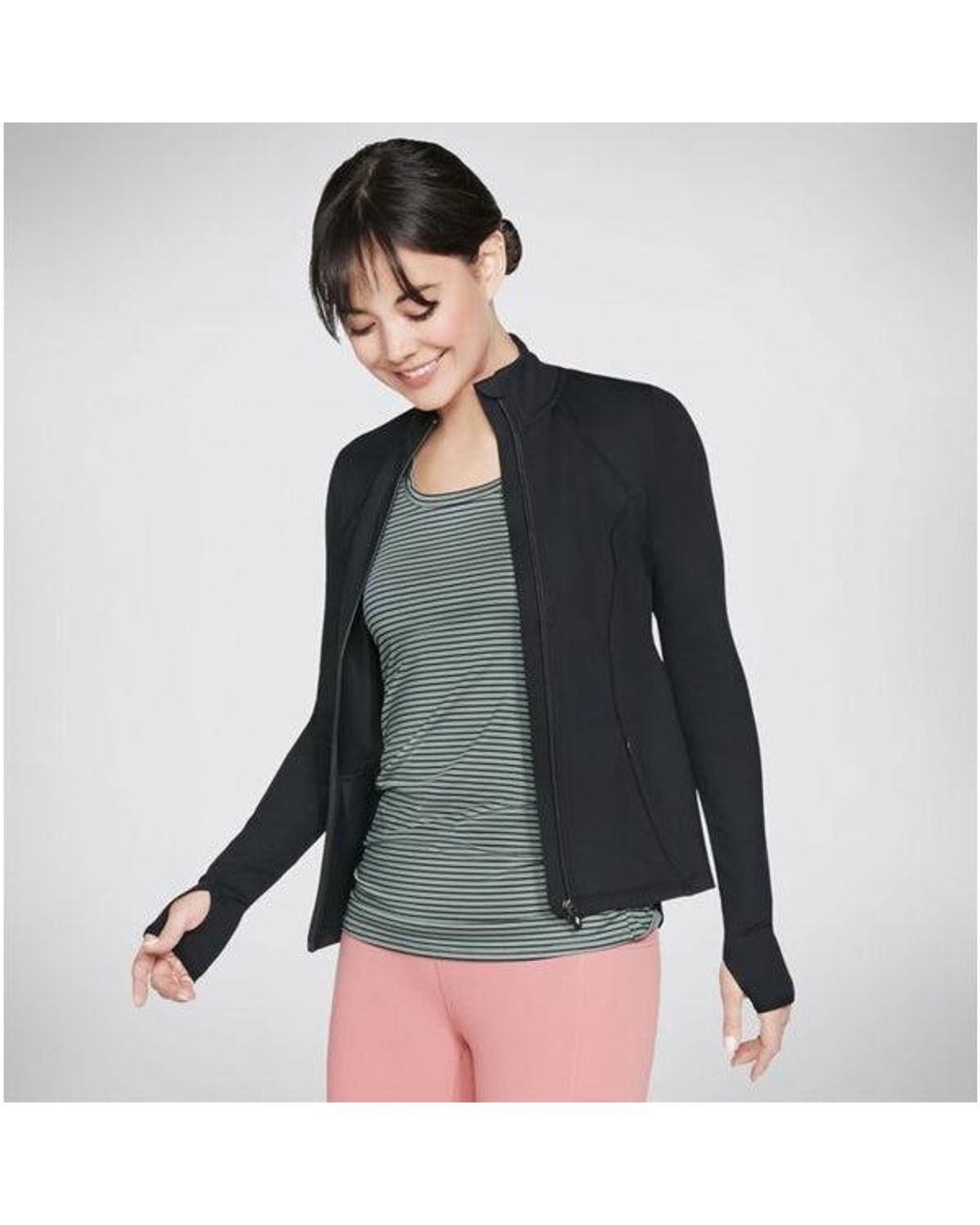 Skechers Gray W03Ja158/Blk Goflex Mesh Jacket Nylon