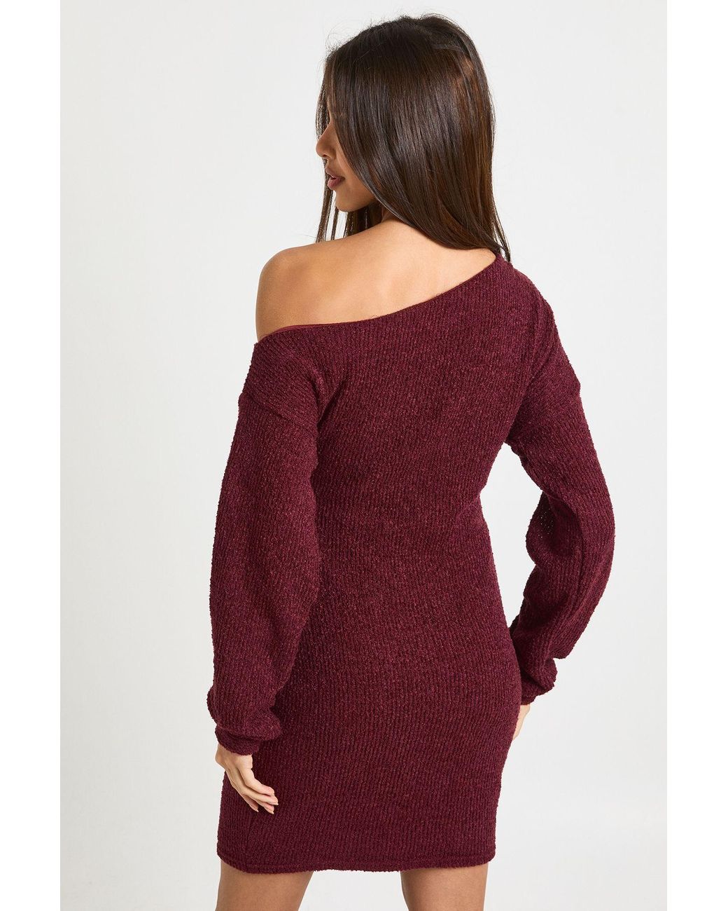 Boohoo Textured Asymmetric Slouchy Mini Dress