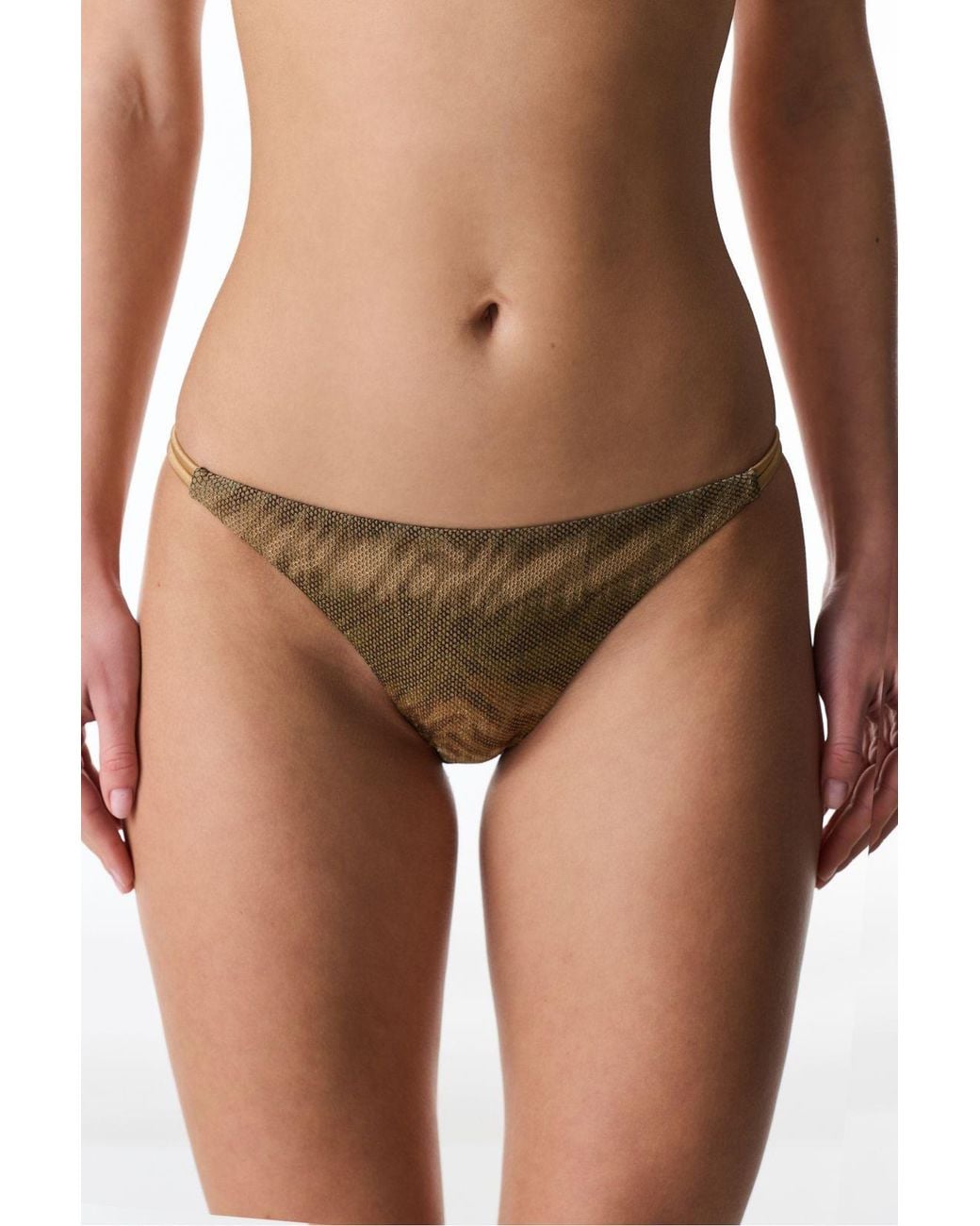Penti Brown Destini Side Zebra Print Shimmer Low Waist Bikini Bottom