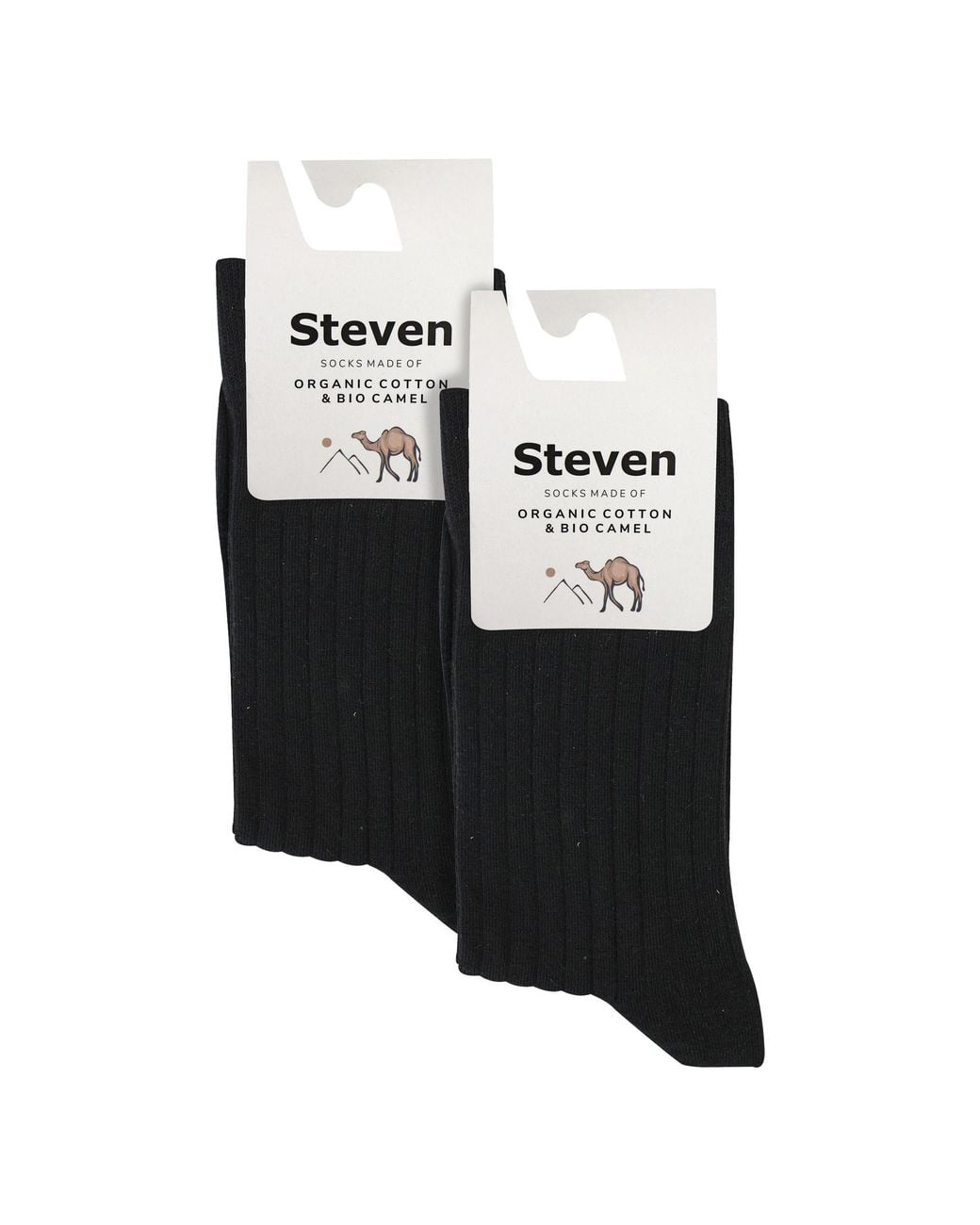 Steve Madden Black 2 Pairs Ladies Organic Cotton Camel Wool Socks