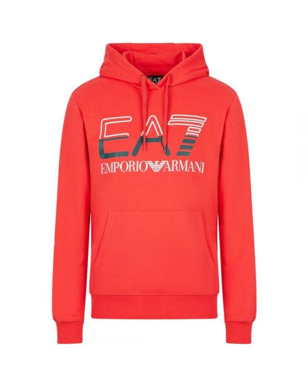 Ea7 best sale red hoodie