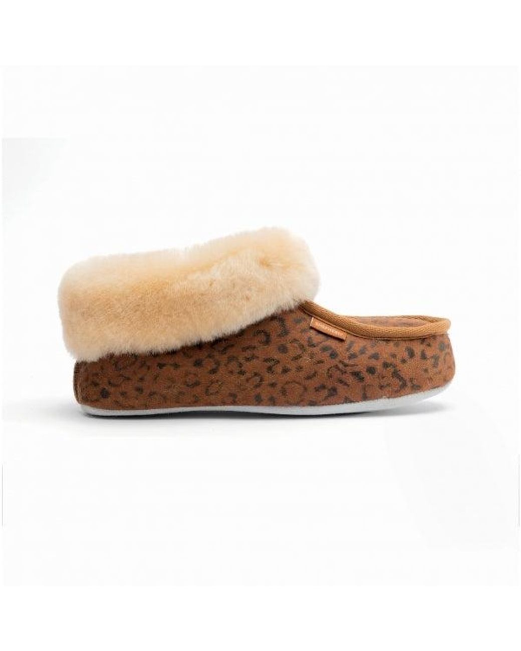 Shepherd Brown Moa Sheepskin Slipper Boots Chestnut/Leopard