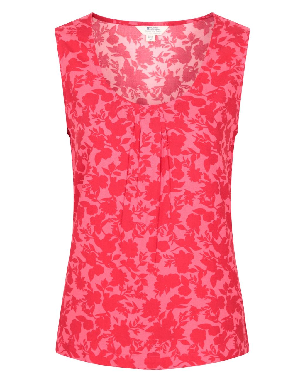 Mountain Warehouse Pink 'Orchid' Printed Vest Lightweight Breathable 100% Cotton Ladies Tank Top Viscose