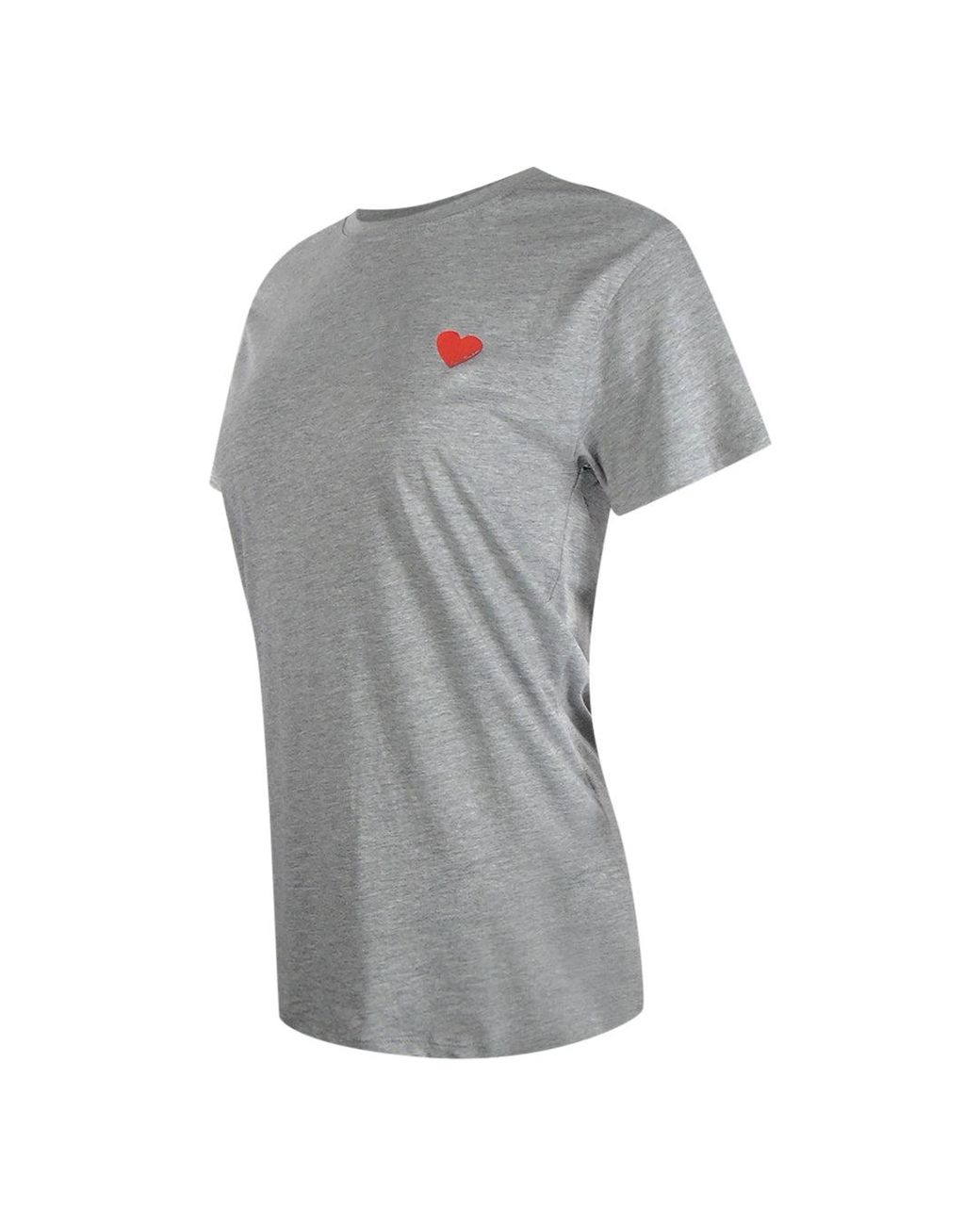 Moschino Gray Love Heart Logo T-Shirt Cotton