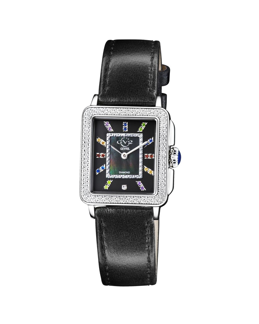 Gv2 Black Padova Gemstone Multi Color Steel Watch