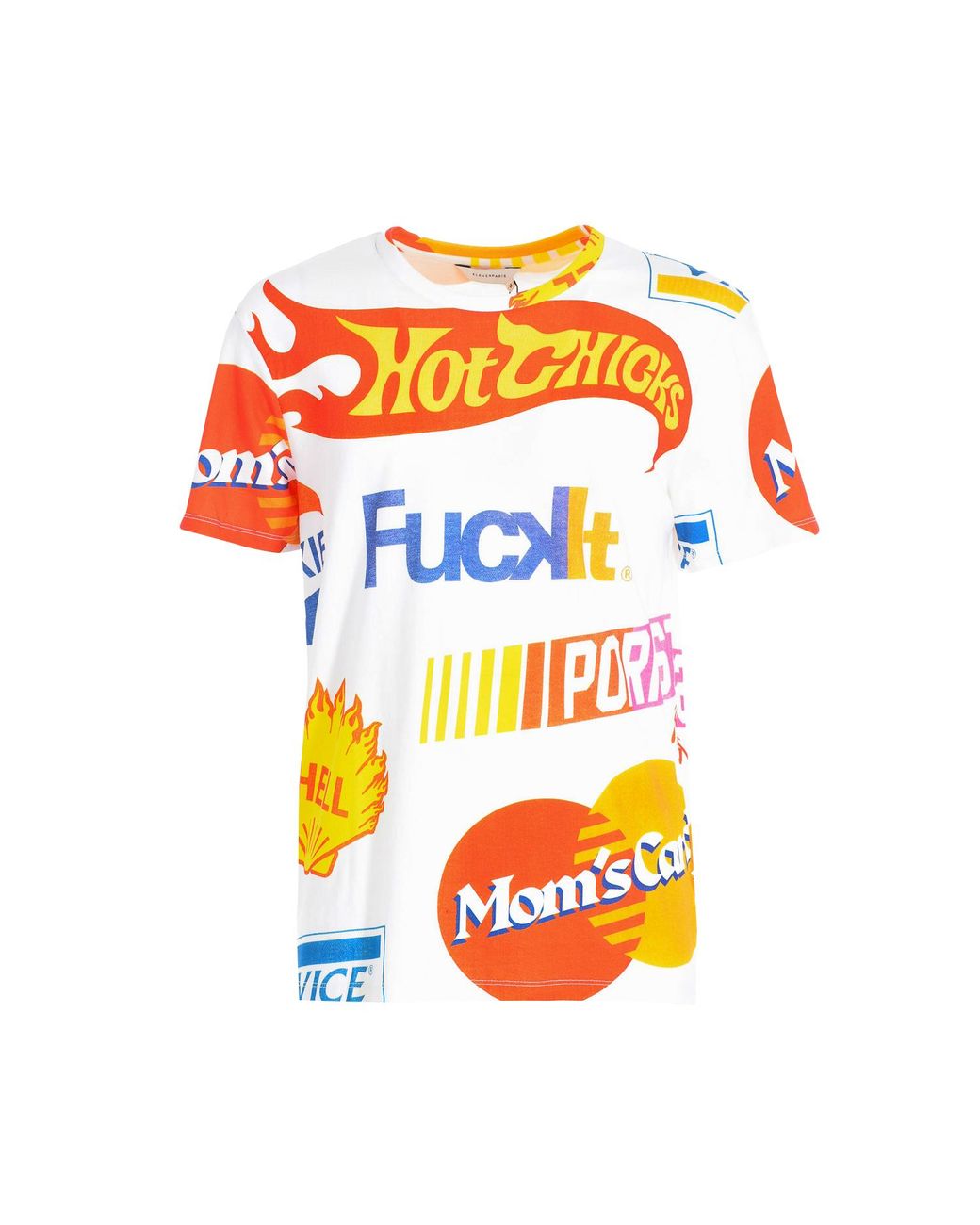 ELEVEN PARIS Orange Short Sleeve Logos Round Neck T-Shirt 17S1Ts306