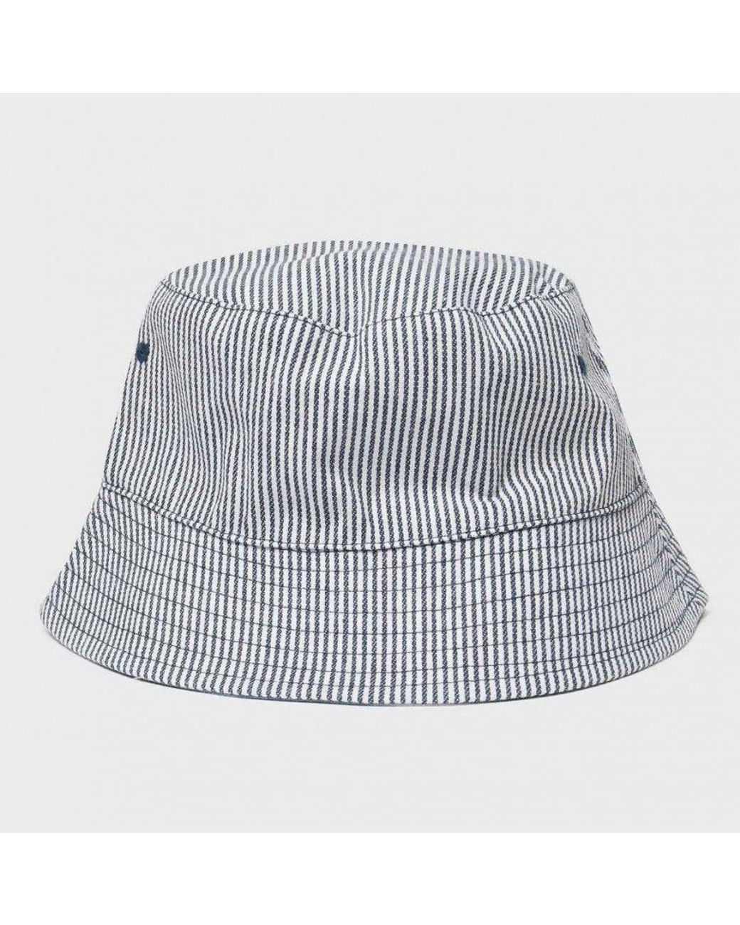 Peter Storm Gray Sun Protective Striped Bucket Hat, Summer Sun