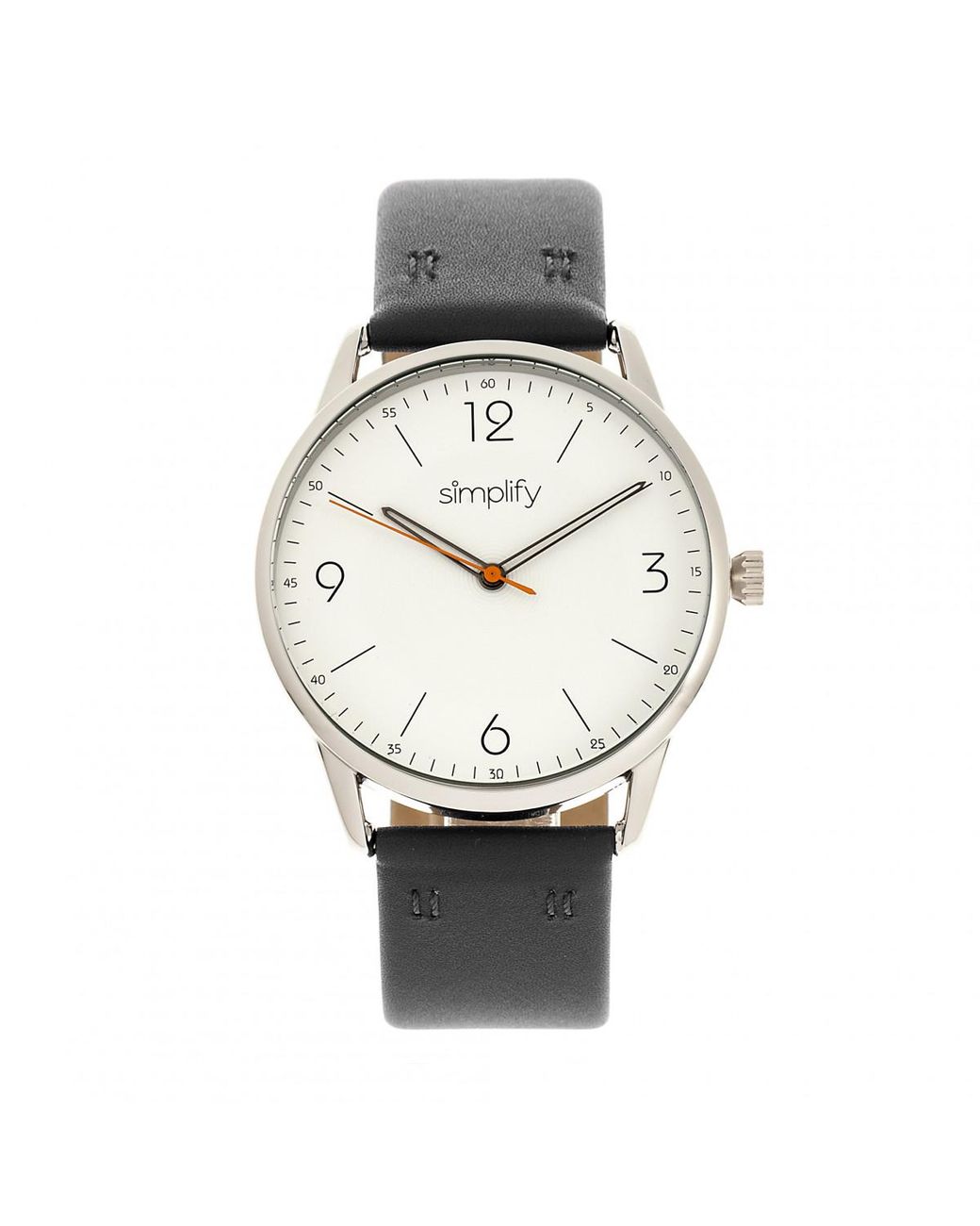 Simplify Metallic The 6300 Leather-Band Watch