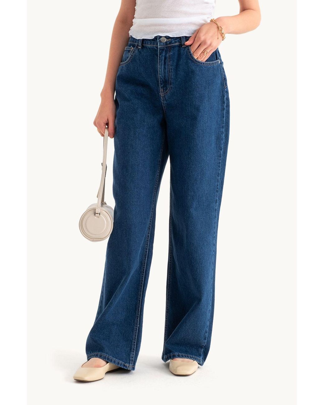 Hiccup Blue High Waist Super Wide Leg Jeans