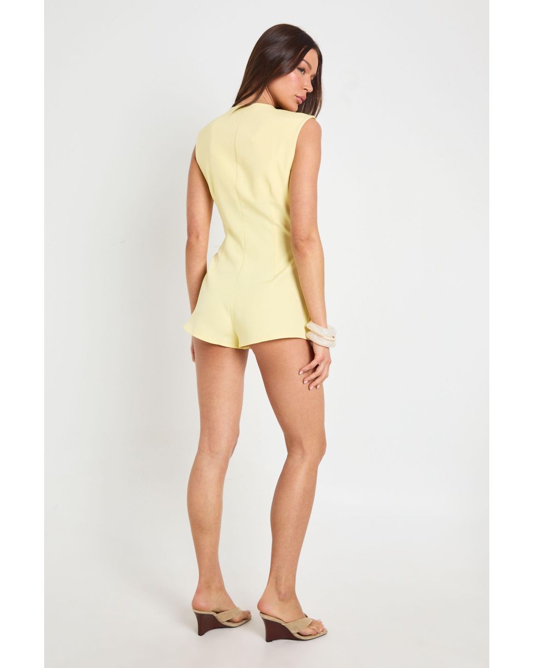 Boohoo Natural Tailored Skort Playsuit