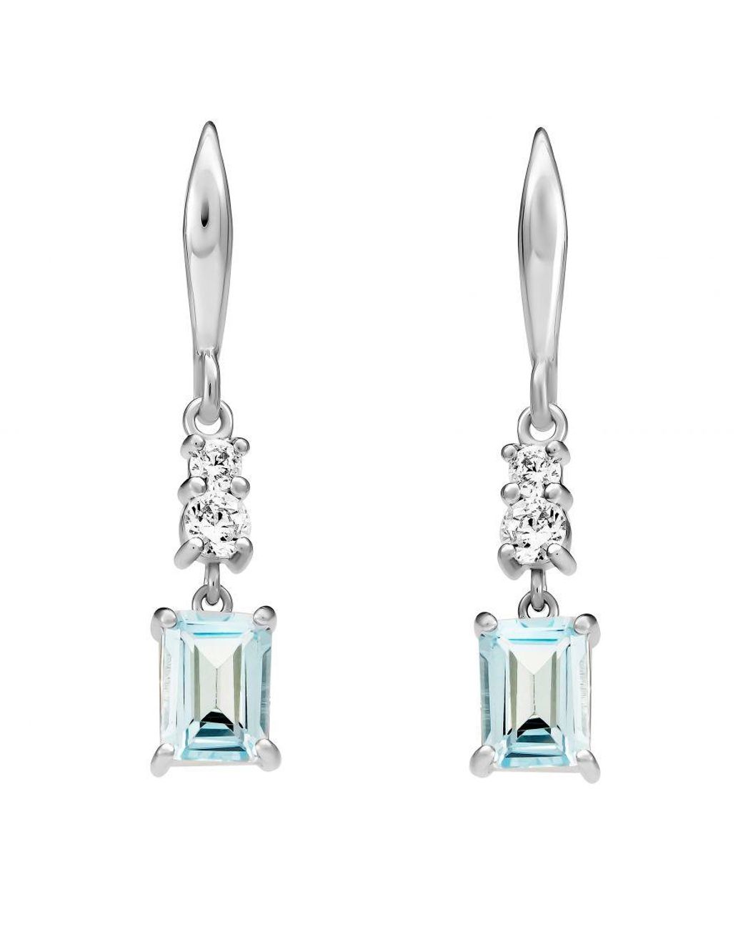 Orphelia Blue 'Fira' 925 Sterling Drop Earrings
