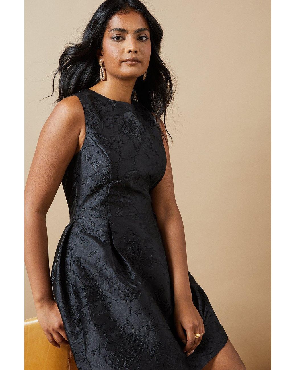 Oasis Jacquard Bell Mini Dress in Blue Lyst UK