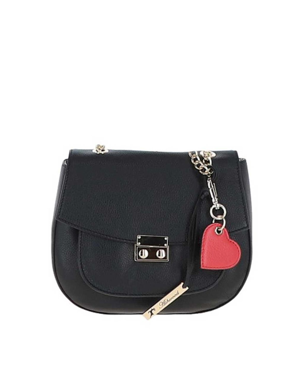 Ashwood Leather Black Real With Chain Strap Small Cross Body Bag