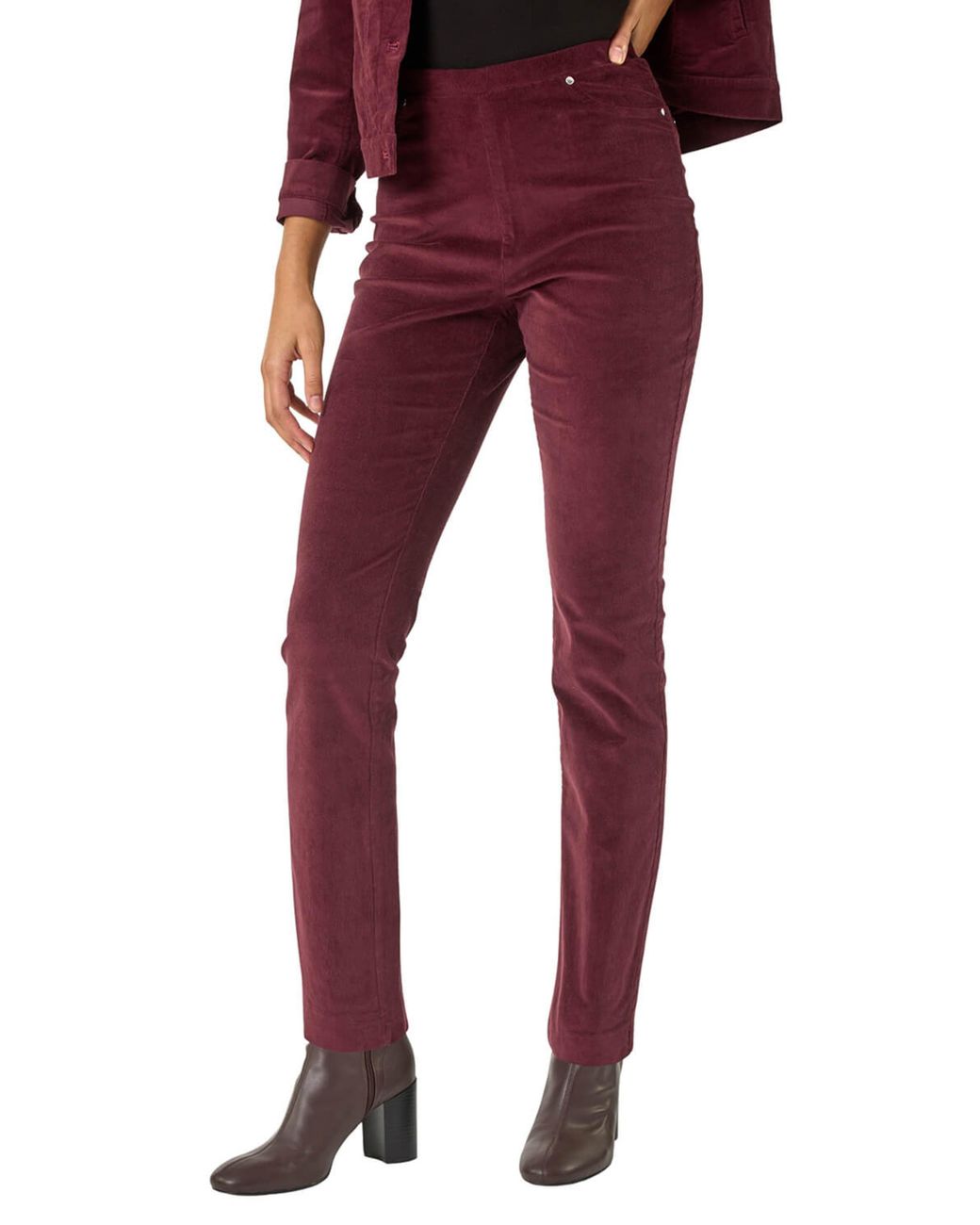Roman Red Corduroy Stretch Denim Trousers