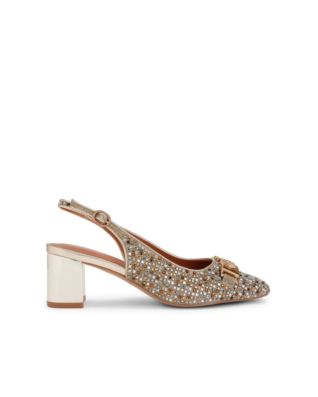 Kurt Geiger Metallic Kingsley Block Heel Heels