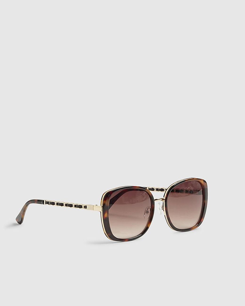 River Island Natural Sunglasses Tortoise Metal Glam Weave