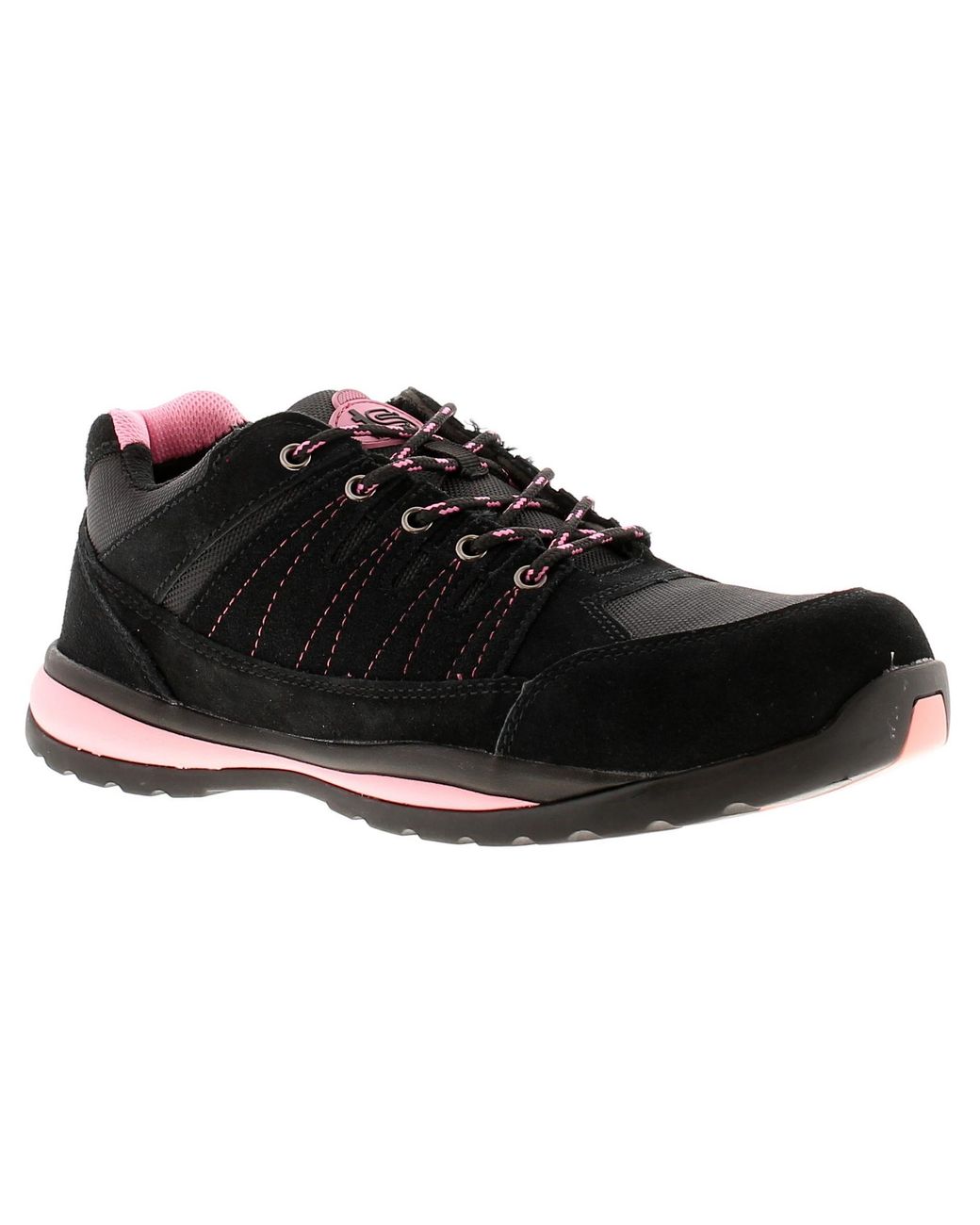 Tradesafe Black Safety Shoes Trainers Force Suede Leather Lace Up