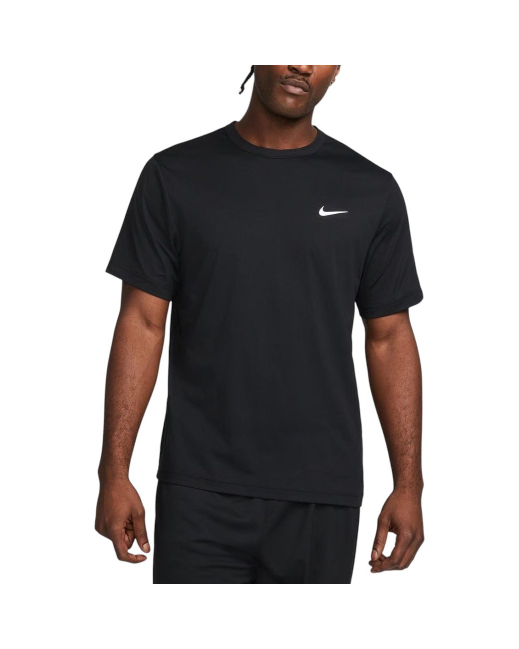 Nike Black T-Shirt Dri Fit Dv9839 Athletic Sportswear Cotton Crew Neck Soft Top for men