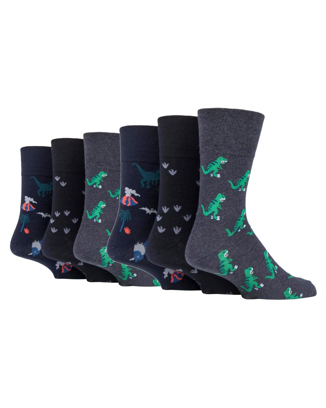 Gentle Grip Blue 6 Pairs Non Elastic Socks for men