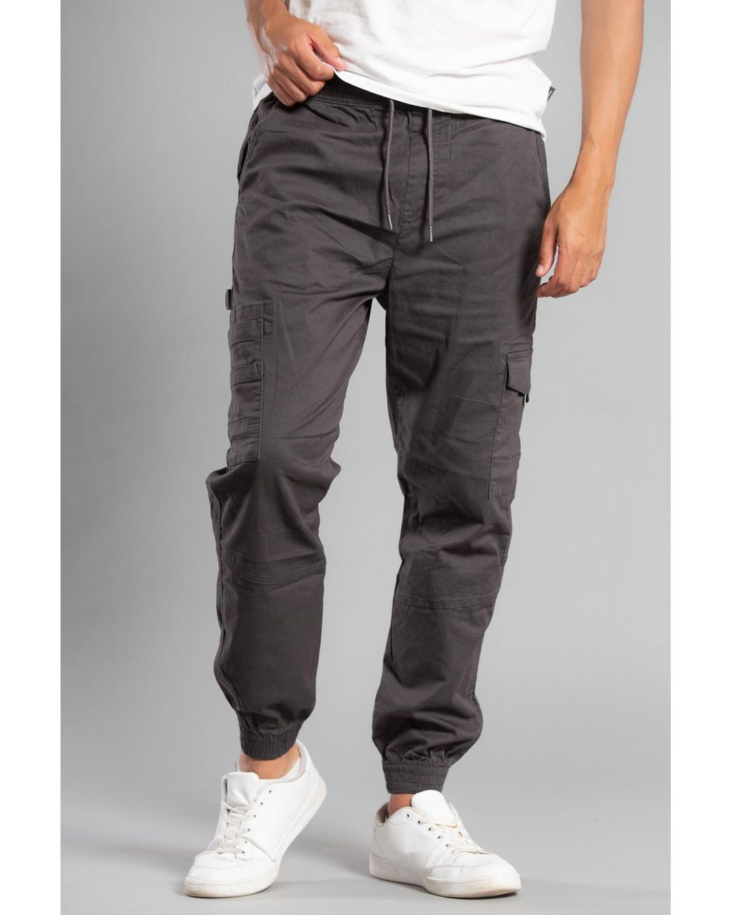 Tokyo Laundry Gray 'Lance' Cotton Cargo Trousers for men