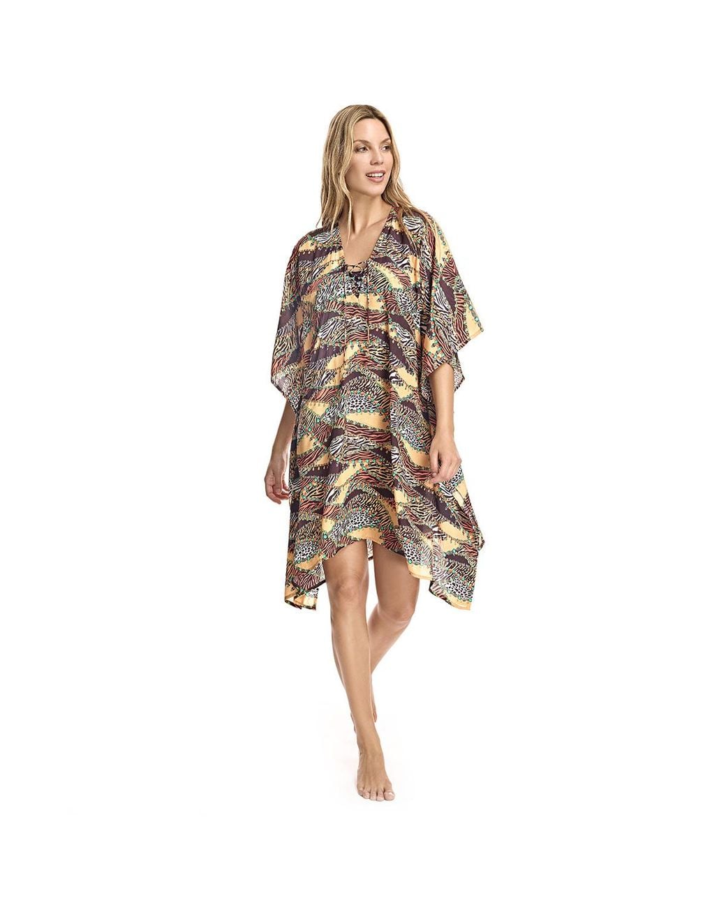 Ory White V-Neck Caftan W230595