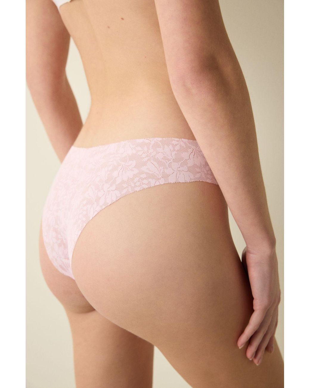 Penti Pink Floral Lace Brazilian Panties