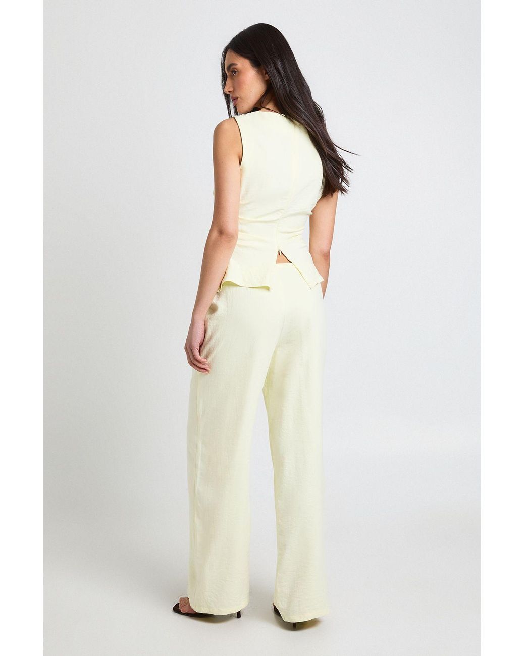 Boohoo White Peached Ruched Sleeveless Trouser Co-Ord
