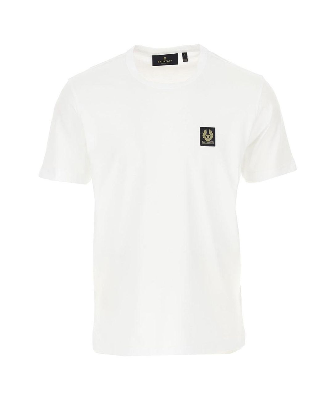 Belstaff White Cotton Logo T-Shirt Cotton Jersey for men