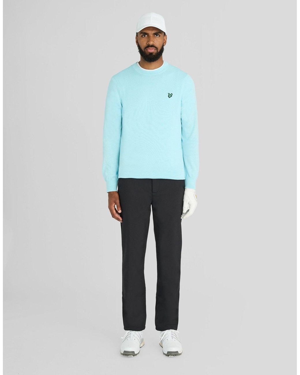 Lyle & Scott Blue Golf Polyblend Crew Neck Pullover for men