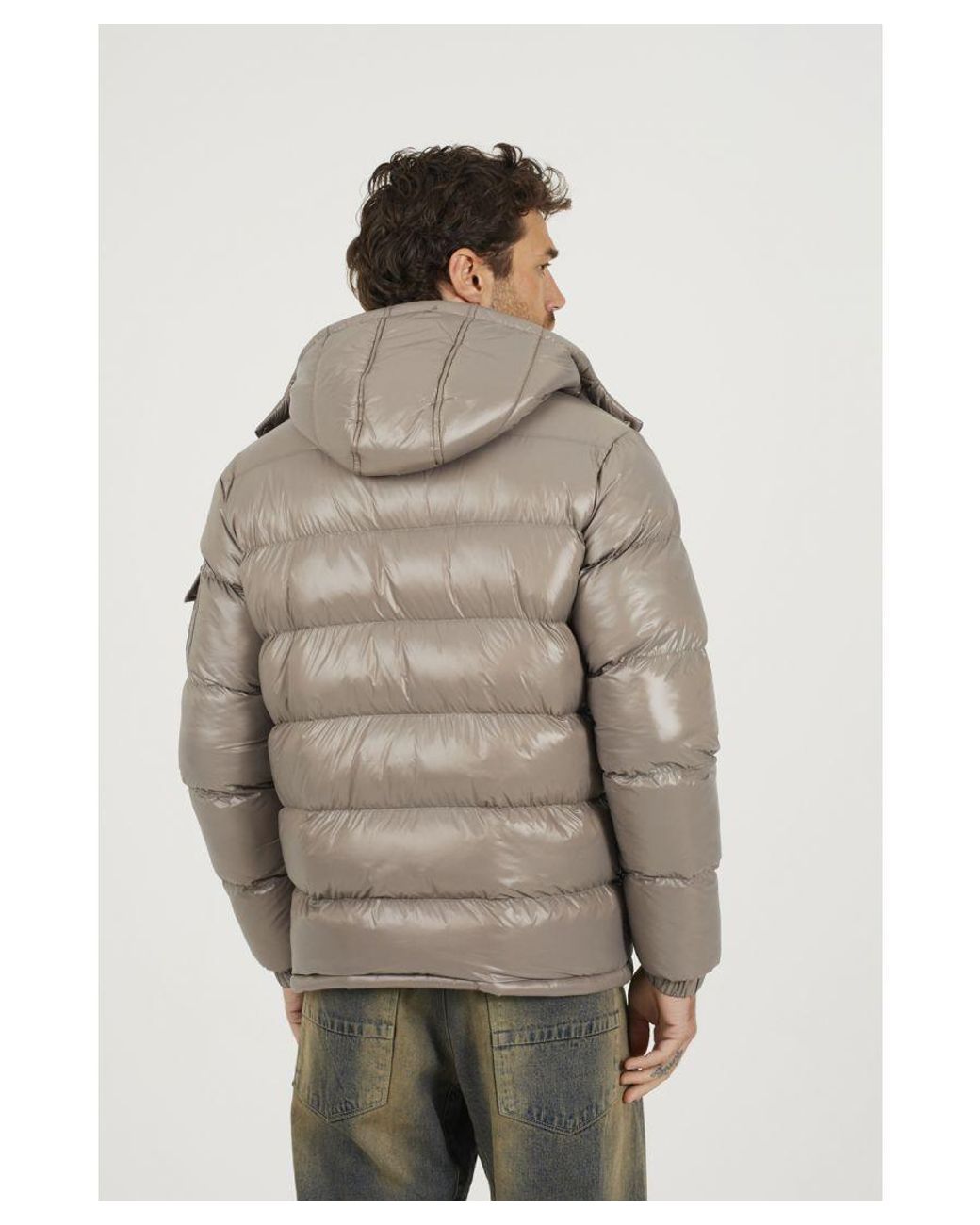 Brave Soul Gray Hooded Padded Puffer Jacket With Detachable Hood for men