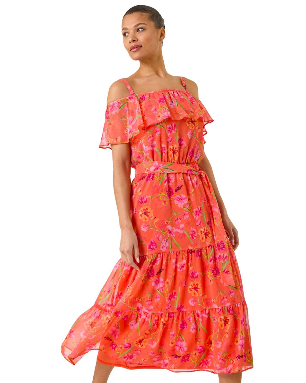 strapless open back dress Sherri Hill Floral Corset Satin Prom Dress 56176 Red / 4 main image 1