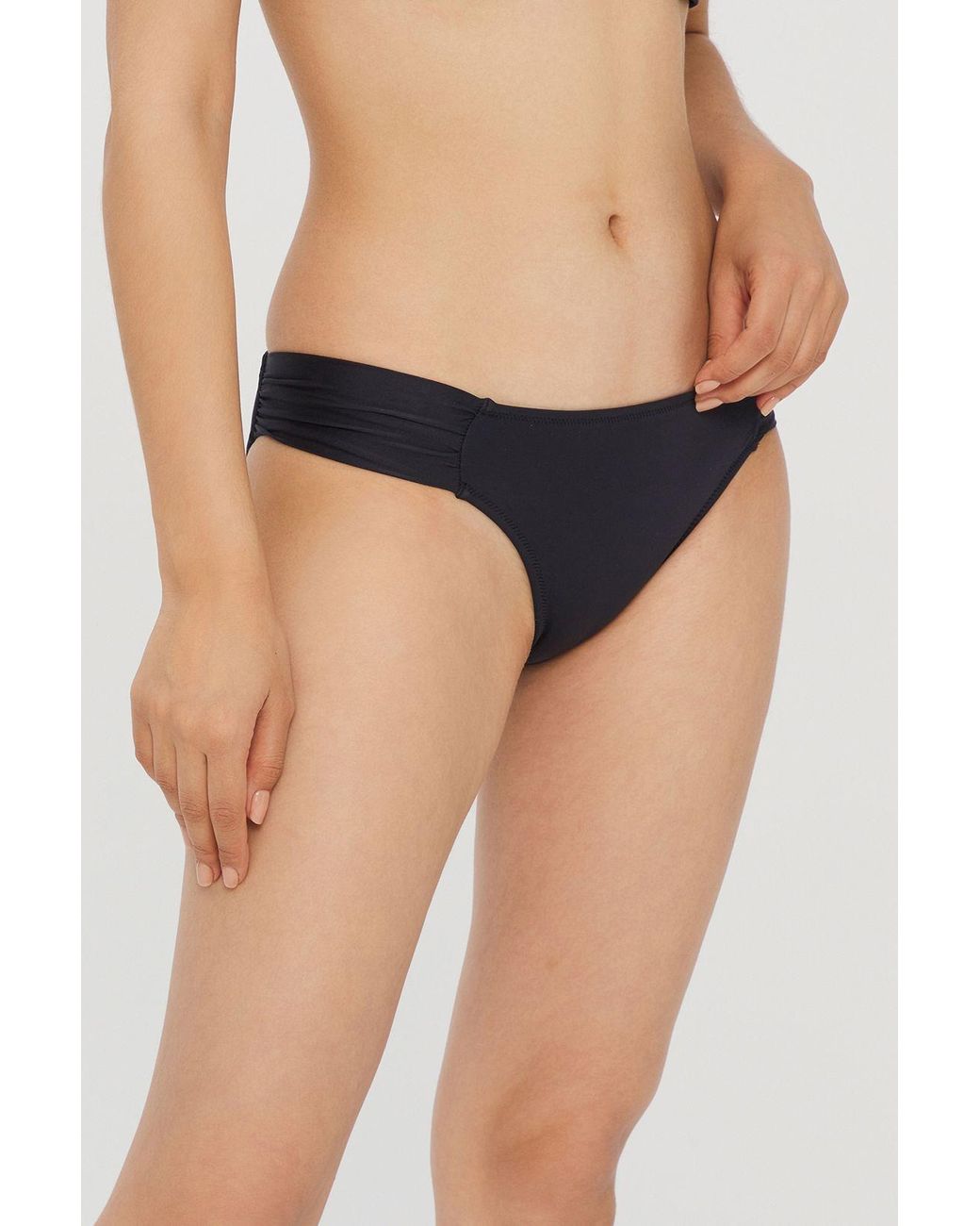 Penti Black Mid-Waist Solid Hipster Bikini Bottoms