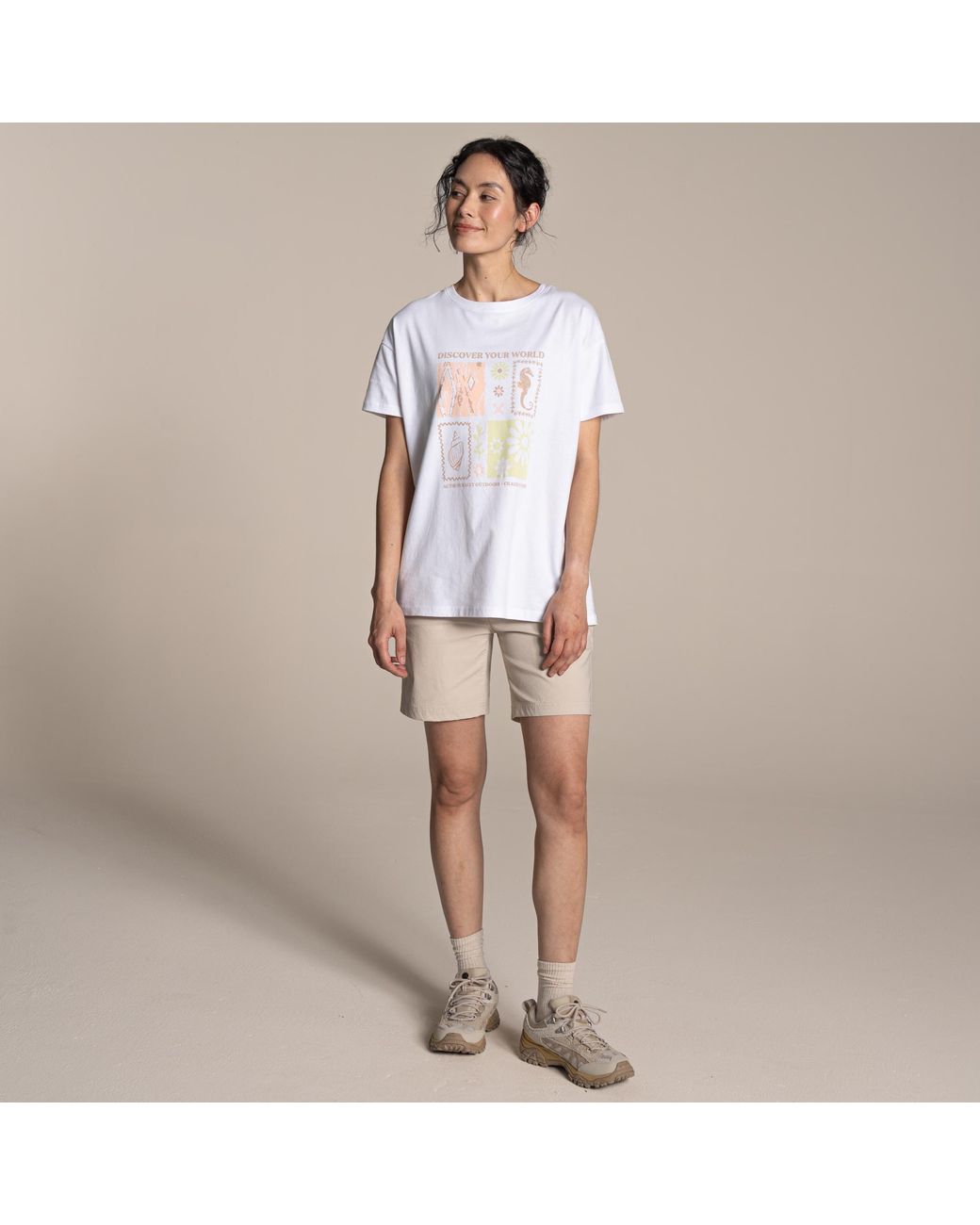 Craghoppers White Ladies Yago Discover Your World T-Shirt