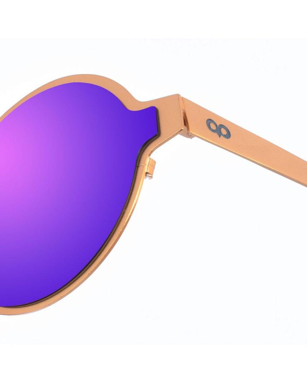Kypers Purple Margarette Round Shape Metal Sunglasses