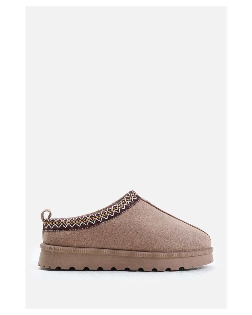 Where's That From Gray Wheres 'Oak' Aztec Detail Faux Fur Lining Mini Boots