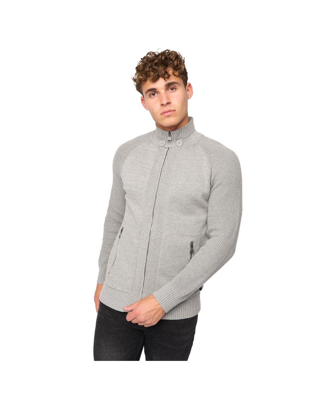 Crosshatch Gray Birchin Zip Sweatshirt for men