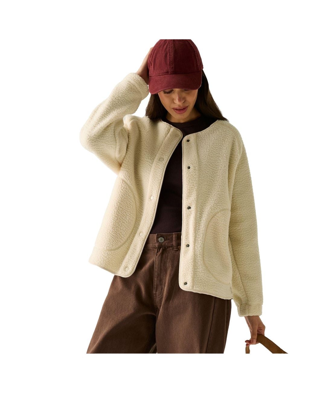 Regatta Natural Ladies Lea Borg Snap-Front Fleece (Light Vanilla)