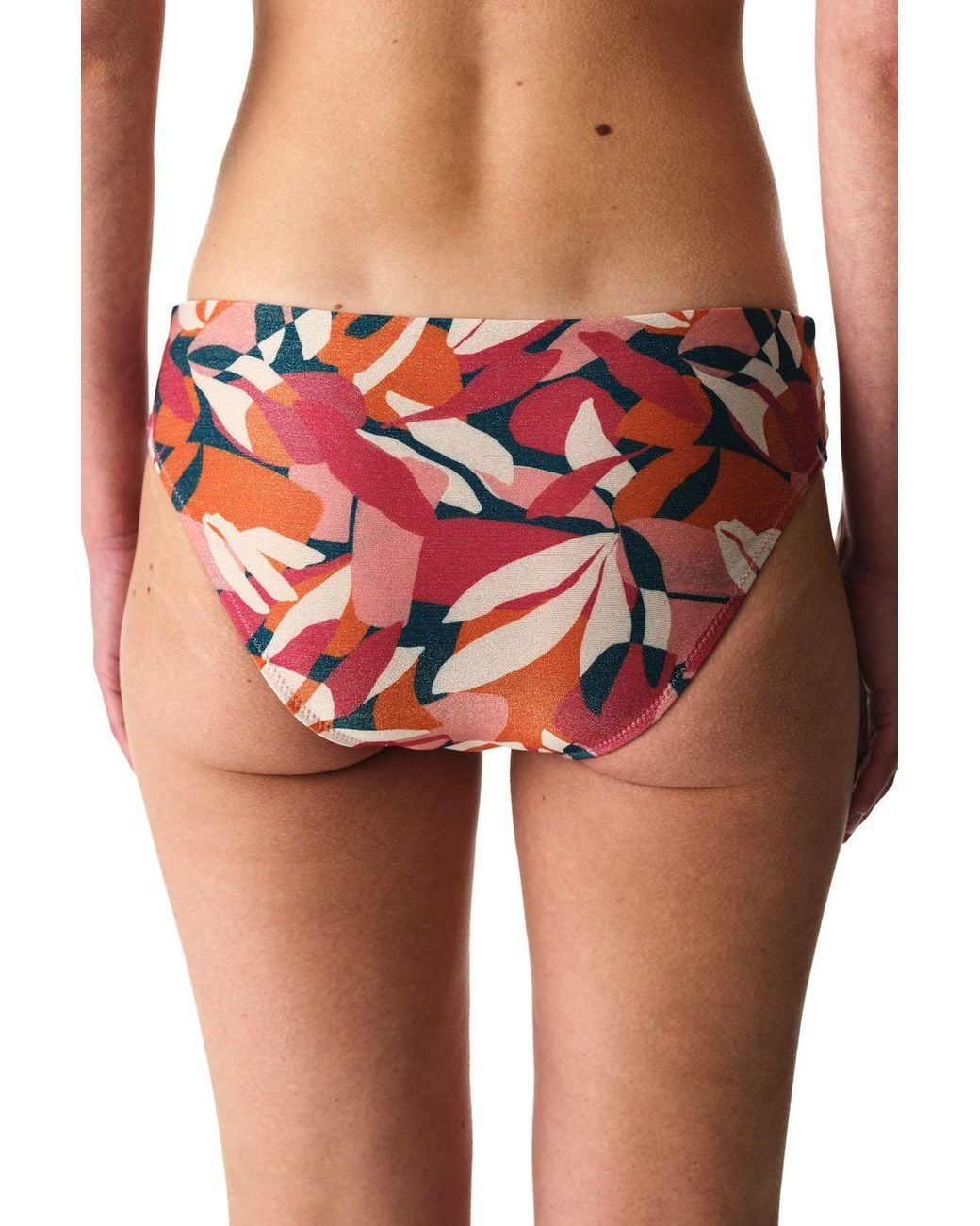 Penti Red Brayana Ruched Shimmery Mid Waist Bikini Bottom