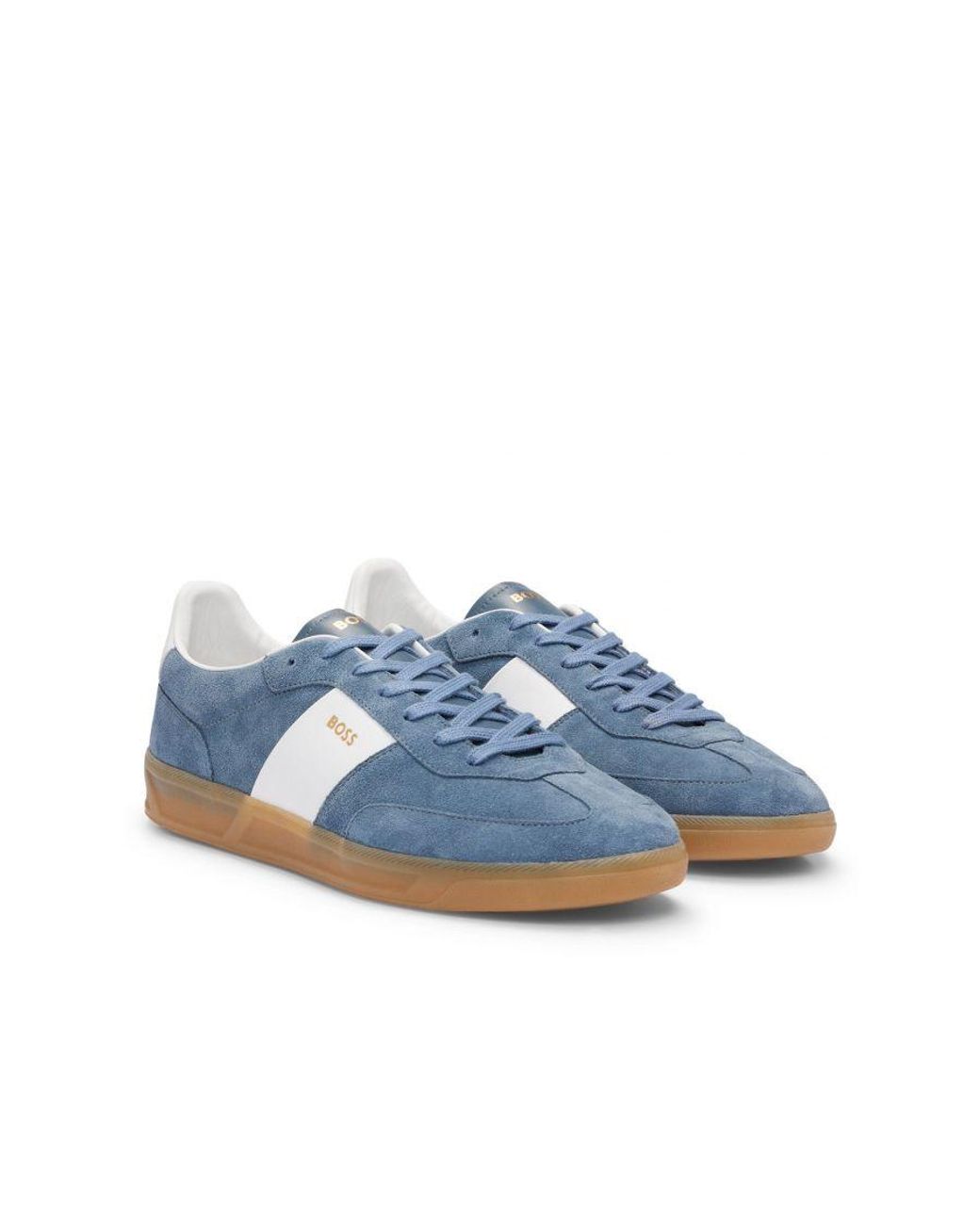 Boss Blue Brandon_Tenn_Sd Trainer Medium Suede for men