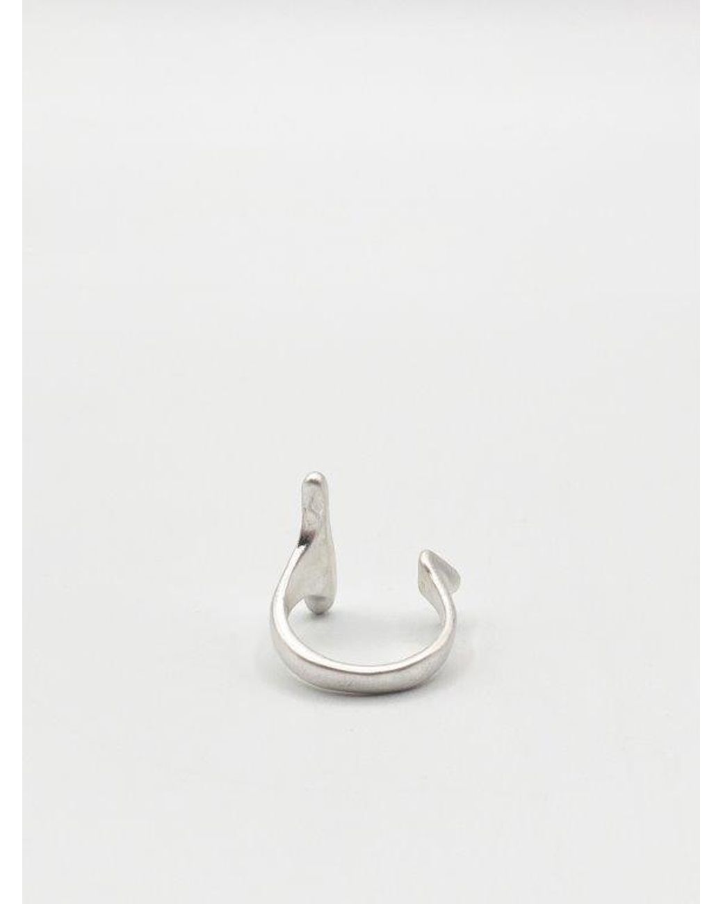 SVNX White Geometric Shape Ring for men